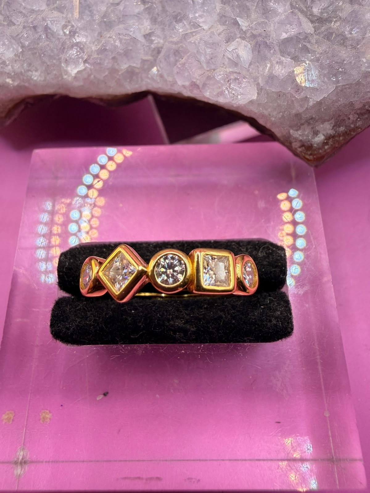 Moissanit verschiedene Stein Form Ring