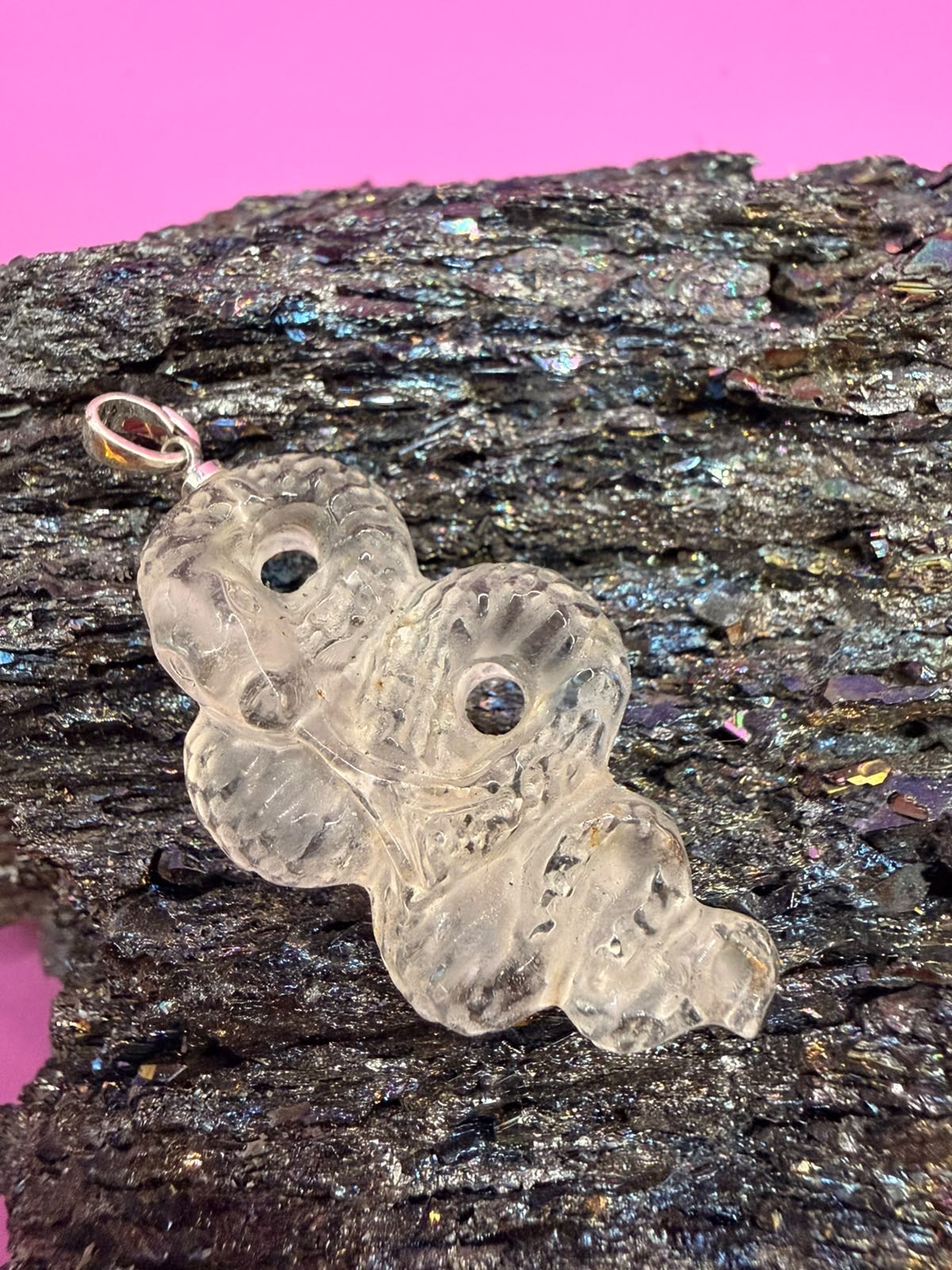 Bergkristall Schlange Anhänger