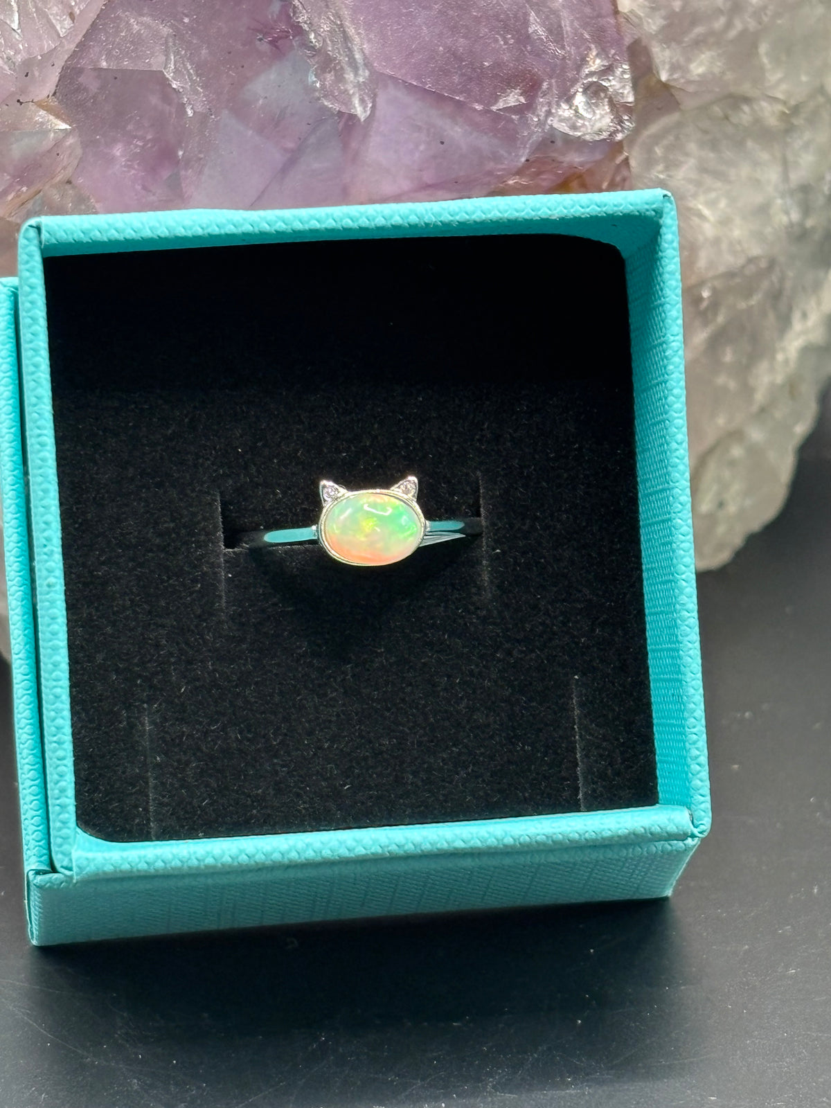 Opal Katzenkopf Ring