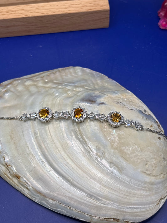 Citrin Armband rund