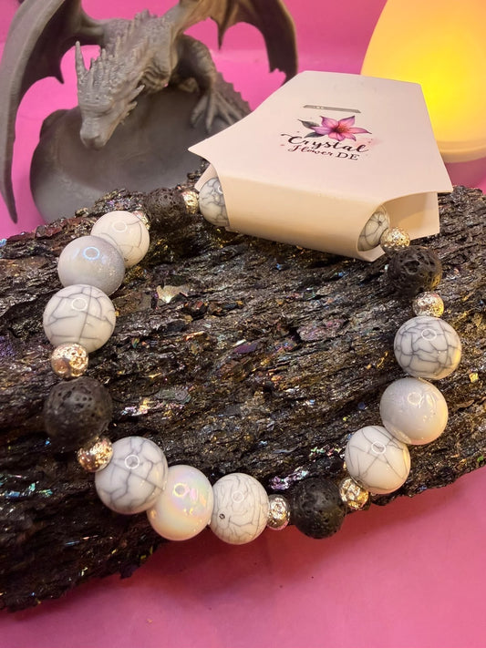 Lava und Achat Handmade Armband