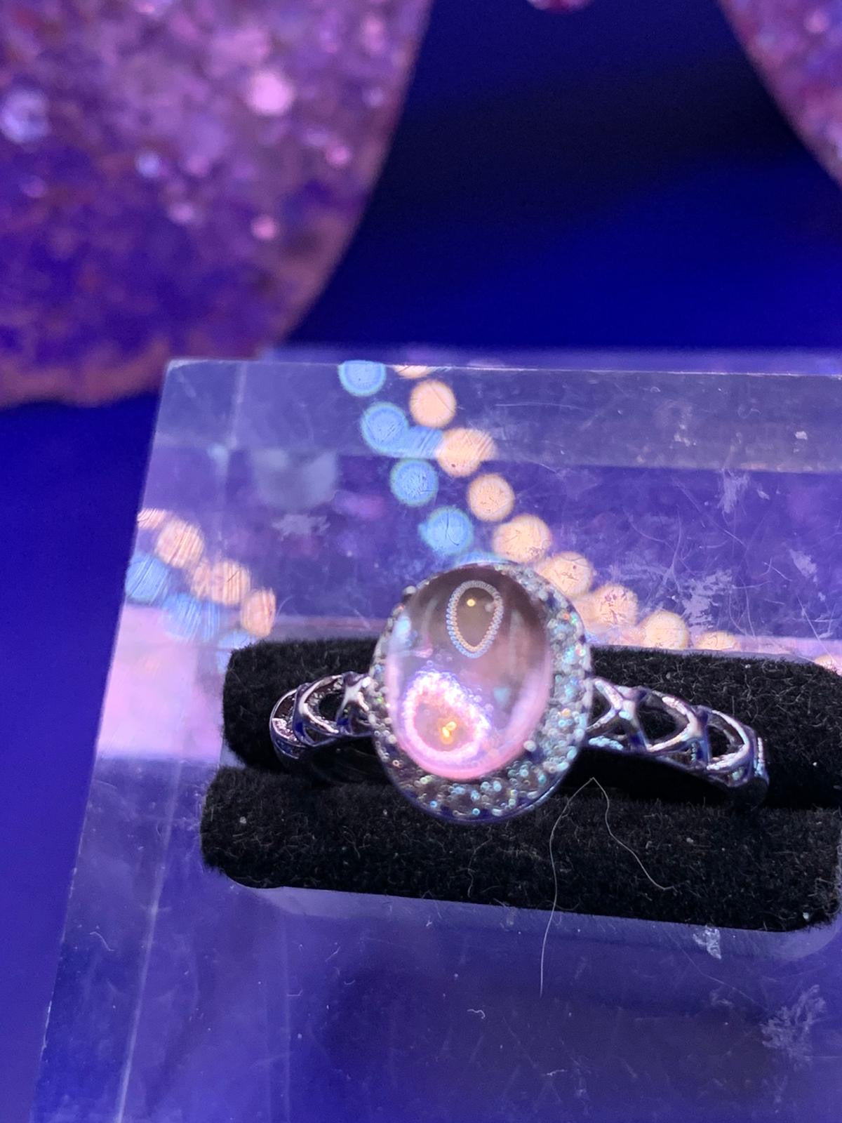 Rosenquarz groß Ring