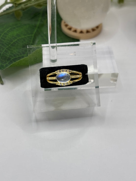 Mondstein dreifache Spange Ring