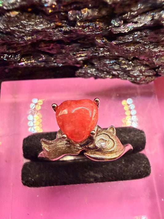 Fuchs Erdbeerquarz Ring