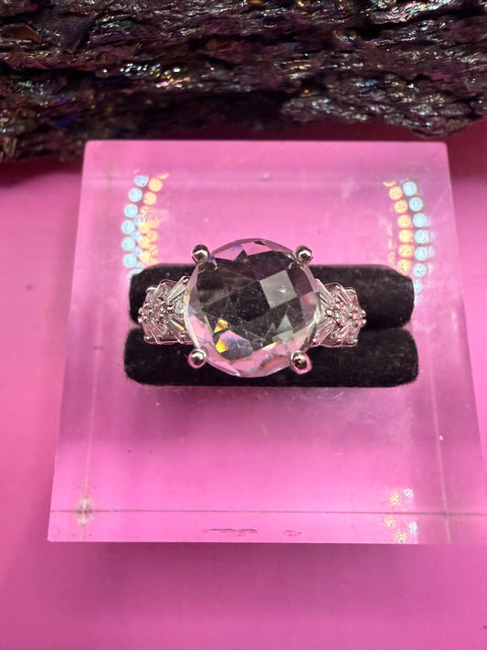 Prasiolith großer Facettierter Stein Ring