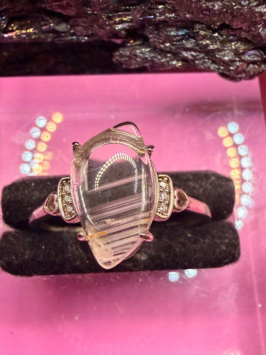Weißer Topas freeform Ring