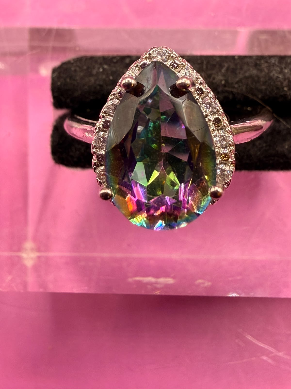 Mystikquarztropfen Ring groß